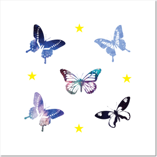 Butterfly Galaxy Circle with Sticker Pack Posters and Art